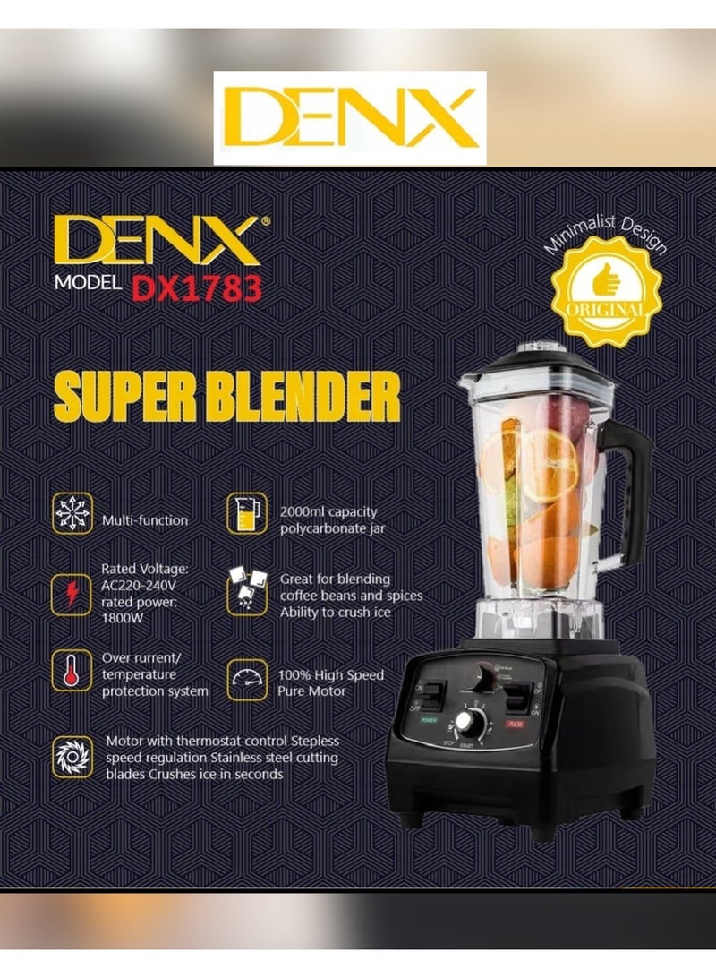 Denx DX1783 Multi Function Super Blender 2000ML Capacity Polycarbonate Jar - Image 3